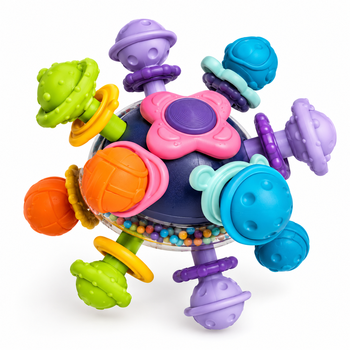 Balle de dentition sensorielle 3 en 1 – Space Teether Ball