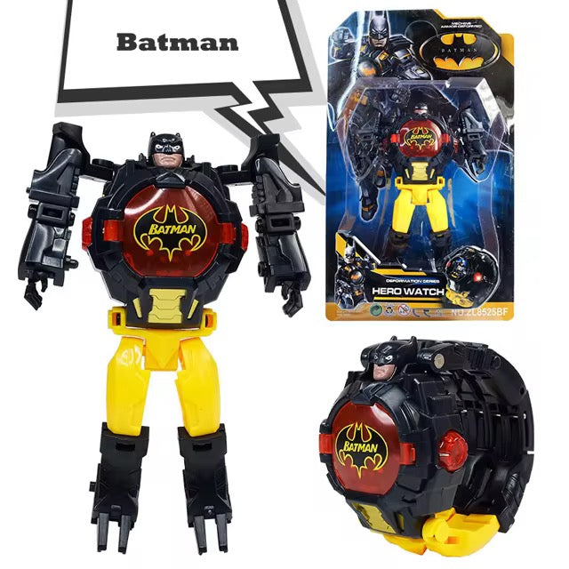 montre transformer Spiderman ou Batman une montre qui devient un robot héroïque
