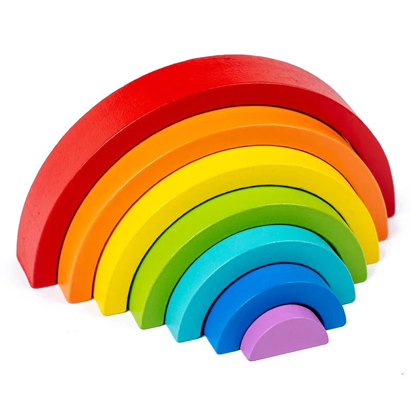Arc-en-ciel Empilable en Bois : Une Invitation à la Créativité et à l'Éveil 🌈✨