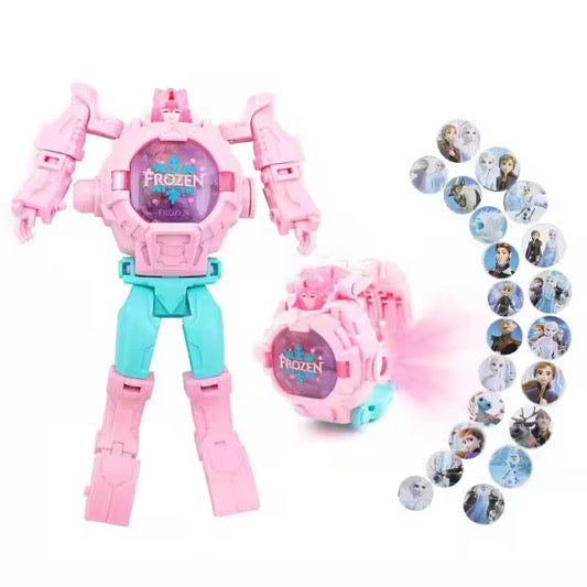 Montre transformer en robot héroïque et projection