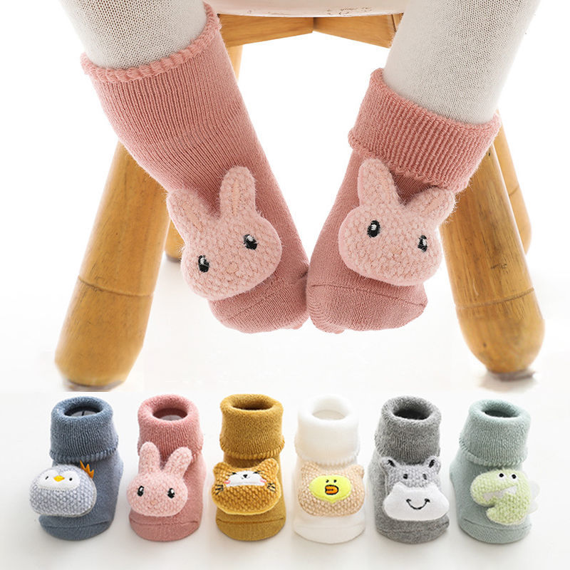 Lot de Chaussettes Bébé – Douces, Antidérapantes & Motifs 3D