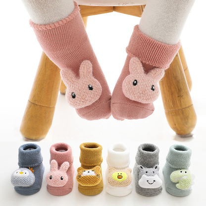 Lot de Chaussettes Bébé – Douces, Antidérapantes & Motifs 3D