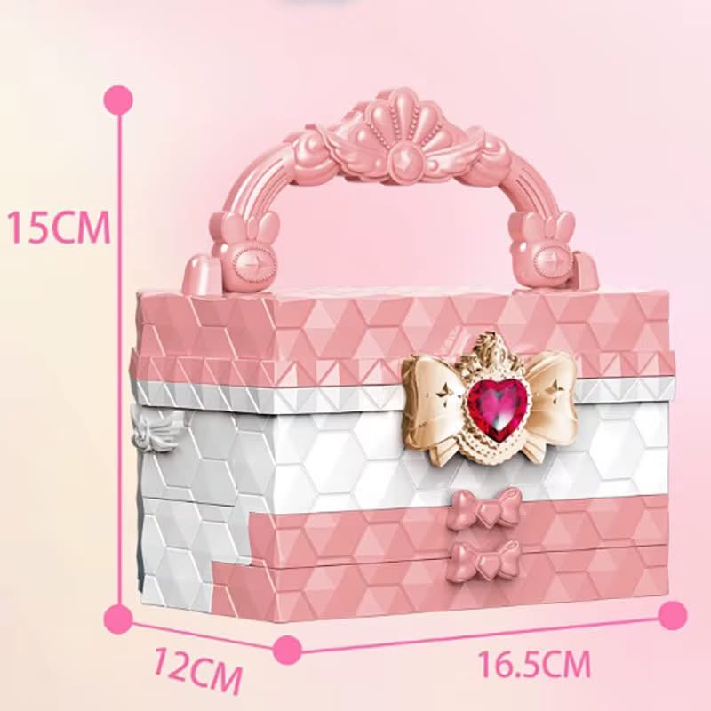 Malette Maquillage Fille,Ensemble 53 Pièces Lavable pour Enfant avec Miroir,Pinceau Cosmétique et Rouge