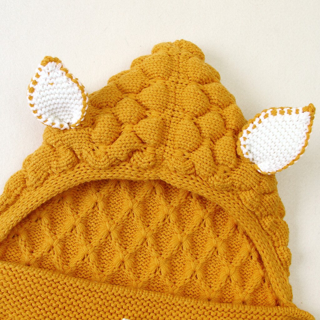 Gigoteuse Bébé Tricotée avec Capuche – Motif Animal – Douce & Chaleureuse