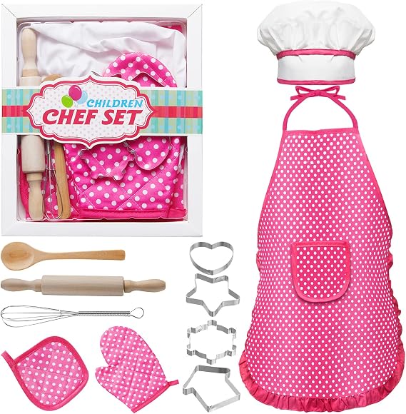 Ensemble de Cuisine pour Enfant – Deluxe Chef Set rose et bleu