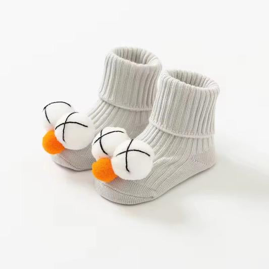Chaussettes Bébé Antidérapantes avec Motifs 3D – Douces & Confortables