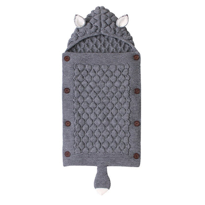 Gigoteuse Bébé Tricotée avec Capuche – Motif Animal – Douce & Chaleureuse