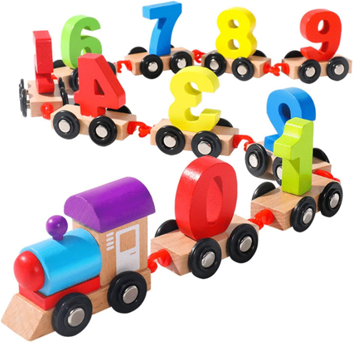 Train Éducatif en Bois – Chiffres & Apprentissage
