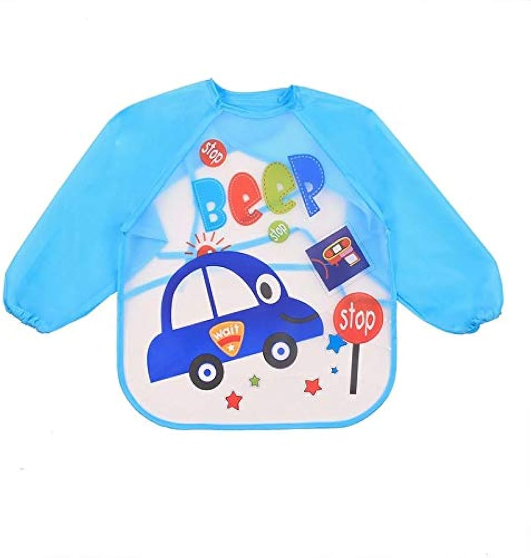 Bavoir Bébé Imperméable à Manches Longues – Protection Complète & Motifs Colorés