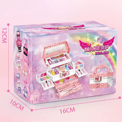 Malette Maquillage Fille,Ensemble 53 Pièces Lavable pour Enfant avec Miroir,Pinceau Cosmétique et Rouge