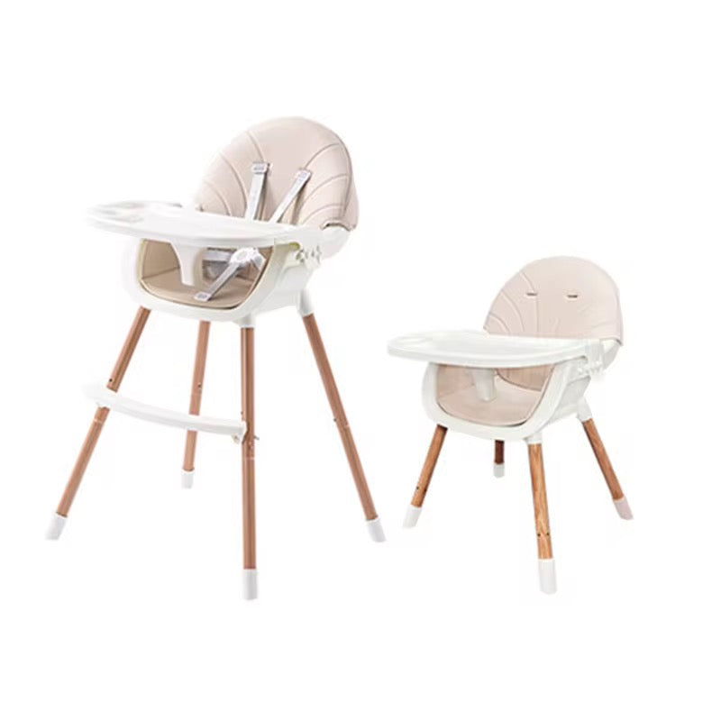 Chaise haute design scandinave évolutive 2 positions pied métal couleur bois solide
