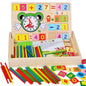 Boîte Éducative Montessori en bois Boîte Éducative Montessori en Bois – Apprentissage des Chiffres, de l’Heure et des Opérations