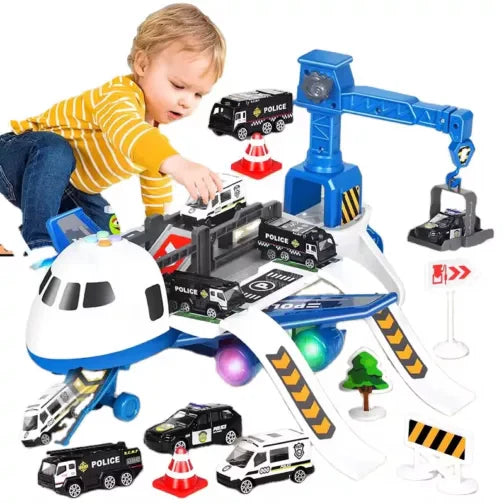 Avion Transporteur & Circuit de Police – L’ultime station de jeu pour petits héros !