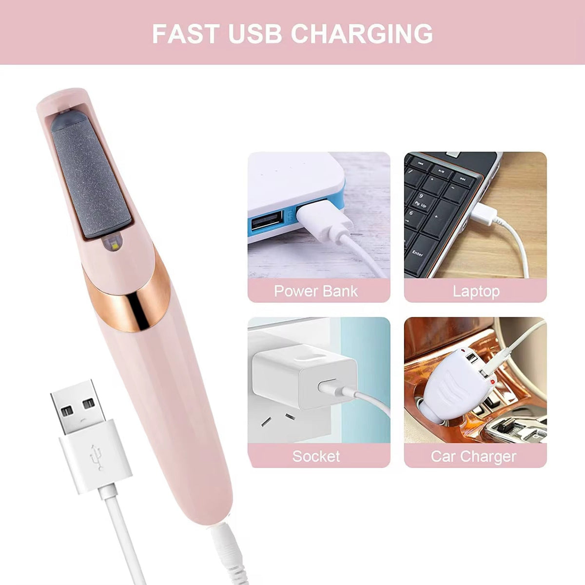 Lime Électrique Rechargeable pour Pieds – Soin Anti-Callosités avec Recharge USB Rapide
