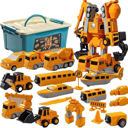 Super coffret de véhicules de chantier transformer