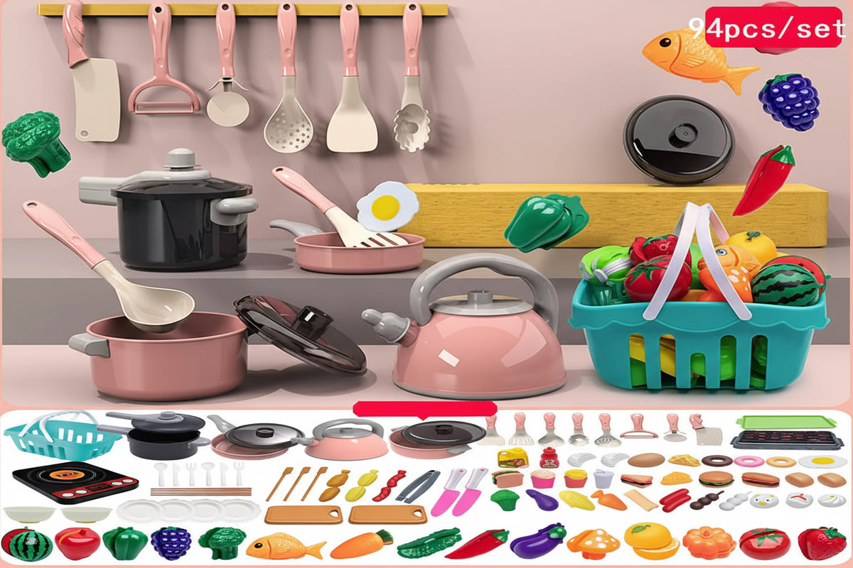 ensemble de cuisine avec 94 pièces avec ou sans tablier assorti