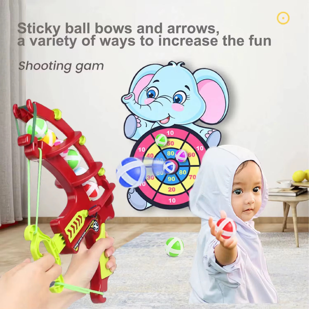 Jeu de fléchette avec balles et cible