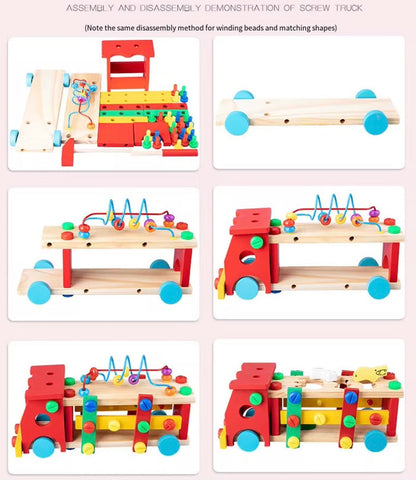 Camion de construction en bois éducatif
