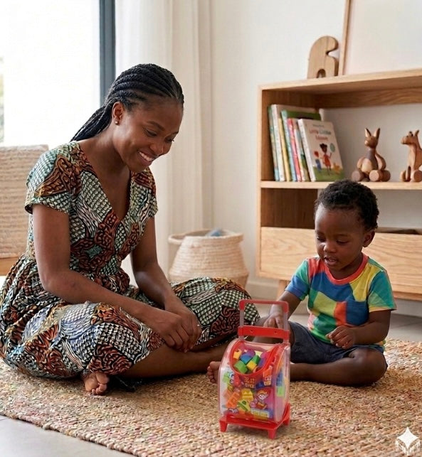 petit  sac Chariot de Blocs de Construction pour Enfants – Jeu Éducatif et Créatif