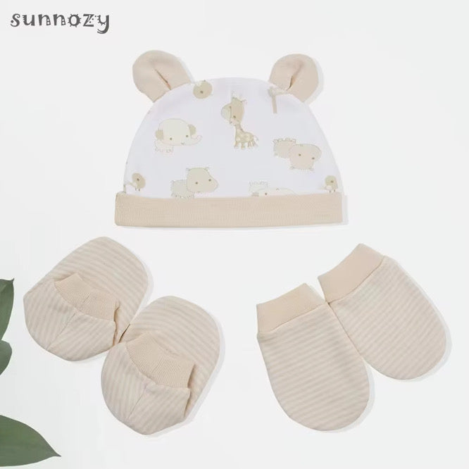 Lot de Bonnets et Moufles  et chaussons pour Bébé – Motifs Variés et Doux