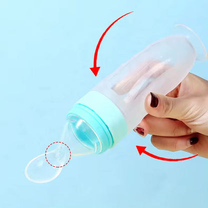 Biberon cuillere Cuillère de distribution d'aliments pour bébés en silicone