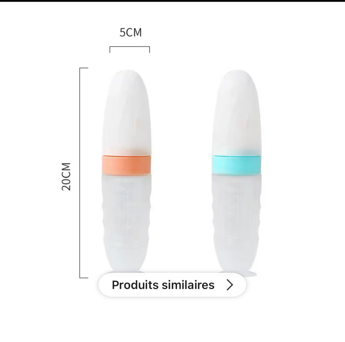 Biberon cuillere Cuillère de distribution d'aliments pour bébés en silicone