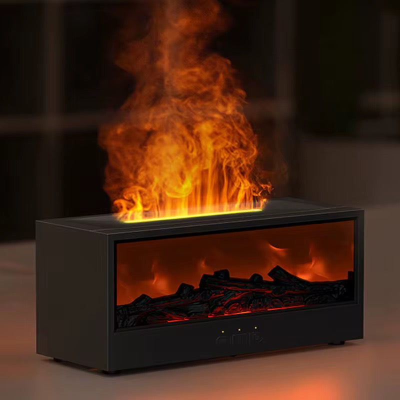 Diffuseur Arôme pour Huiles Essentielles - Effet Flamme Dynamique,Changement Couleur Auto,Télécommande