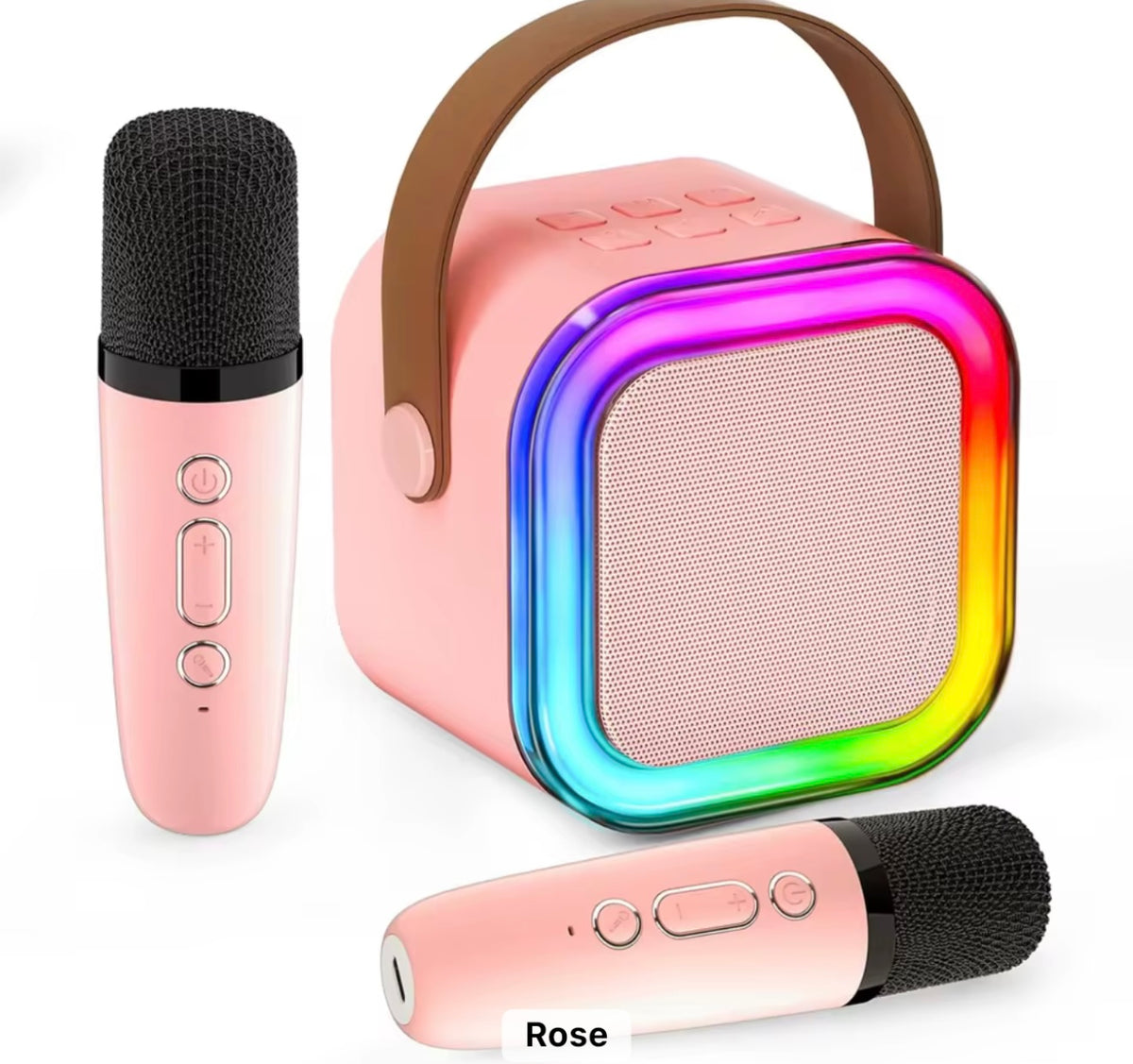 Karaoké Bluetooth Portable avec Lumières LED et 2 micro