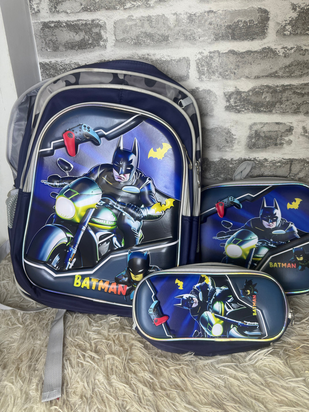 Ensemble Scolaire 3 Pièces – Batman | Sac à dos, Trousse et Sac Repas CI à CM2 (