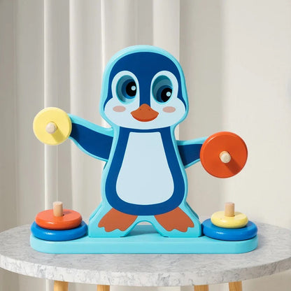 Jouet d'équilibre en bois en forme de pingouin, blocs empilables, jeu d'équilibre pour la motricité fine