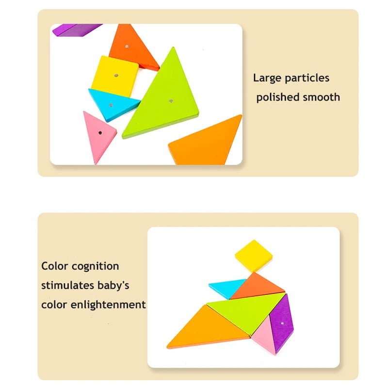 Tangram magnétique éducatif dans un coffret compact et coloré