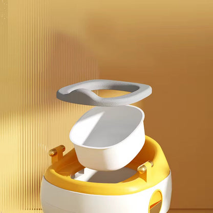Pot d'Apprentissage 3-en-1 pour Enfants - Couleur Jaune et Blanc Luxe