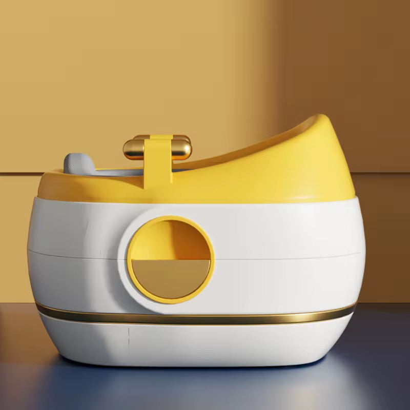 Pot d'Apprentissage 3-en-1 pour Enfants - Couleur Jaune et Blanc Luxe