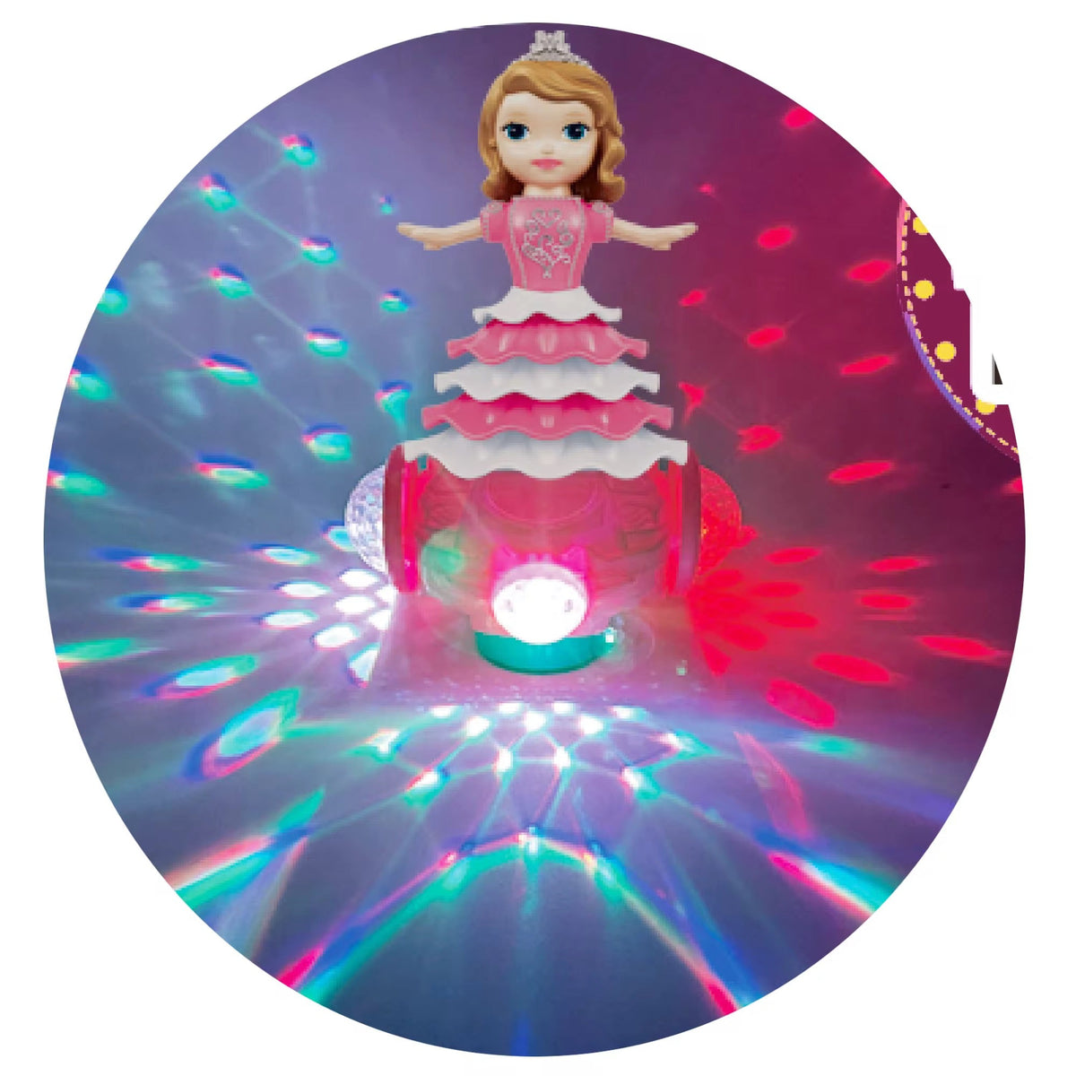 Poupée Musicale Lumineuse Tournante – Effets Son  Lumière
