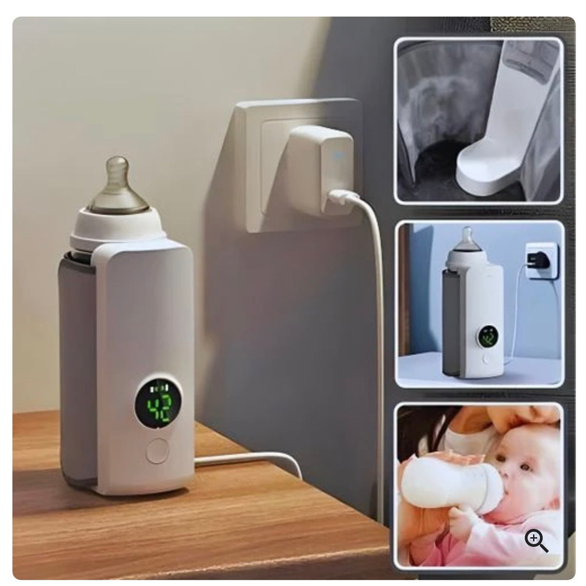 Chauffe-Biberon Portable USB avec Affichage Digital
