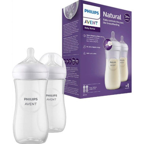 Philips Avent Lot de 2 biberons Natural 330 ml - 3 mois +