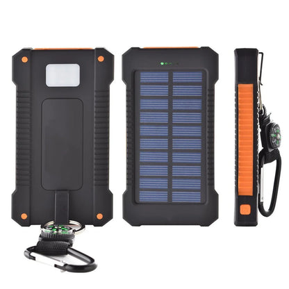 Chargeur solaire - Power Bank avec lampe torche LED intégrée pour tous les téléphones portables et appareils électroniques