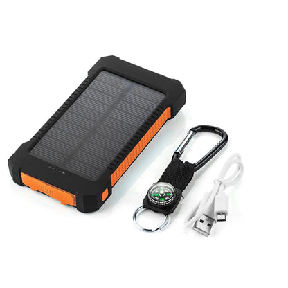 Chargeur solaire - Power Bank avec lampe torche LED intégrée pour tous les téléphones portables et appareils électroniques