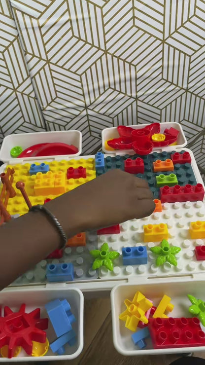 Table de Jeu de Construction Éducative pour Enfant 85pcs