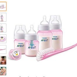 Coffret cadeau Anti-colic  Rose avec valve AirFree(tm) Philips Avent (Modèle SCD807/01)