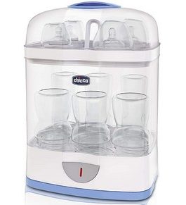 Chicco – Stérilisateur Biberons Électrique 2 en 1, Blanc jusqu’à 6 Biberons de 330 ml, Blanc