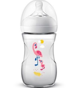 Biberon Natural Licorne /flamant rose pour fille  , 260ml
