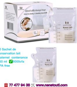 MIRACLE BABY Sachet de Conservation du Lait Maternel, 250ML × 30 Pièces Sans BPA, Bec Verseur Intégré