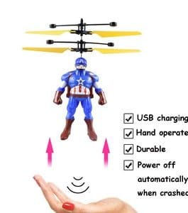 Mini Drone hélicoptère super héros actionné à la main jouet cadeau électrique