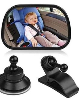 Rétroviseur De Surveillance Réglable avec Ventouse et Clip Miroir de Voiture pour Bébé Noir