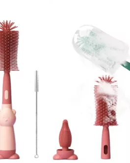 Set  Goupillon silicone / eponge pour nettoyer biberon
