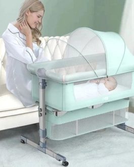 Lit Bébé Cododo Berceau Hauteur Réglable Confortable (vert) avec rangement