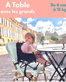 Rehausseur Chaise Enfant ROSE ;  Pli Compact avec Sangles Pour une Utilisation Intérieure/extérieure – Evolutif dès 6 mois (Copie)