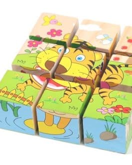 Montessori Puzzle 3D à six faces, cubes, jouets en bois pour enfant, 1 pièce, neuf blocs