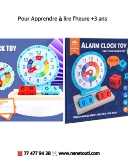 Horloge en bois Jouet d’apprentissage préscolaire